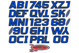 Hardline Products - 3" Boat Lettering Registration Kit - Series 700 - Blue/Black - BLBLK700