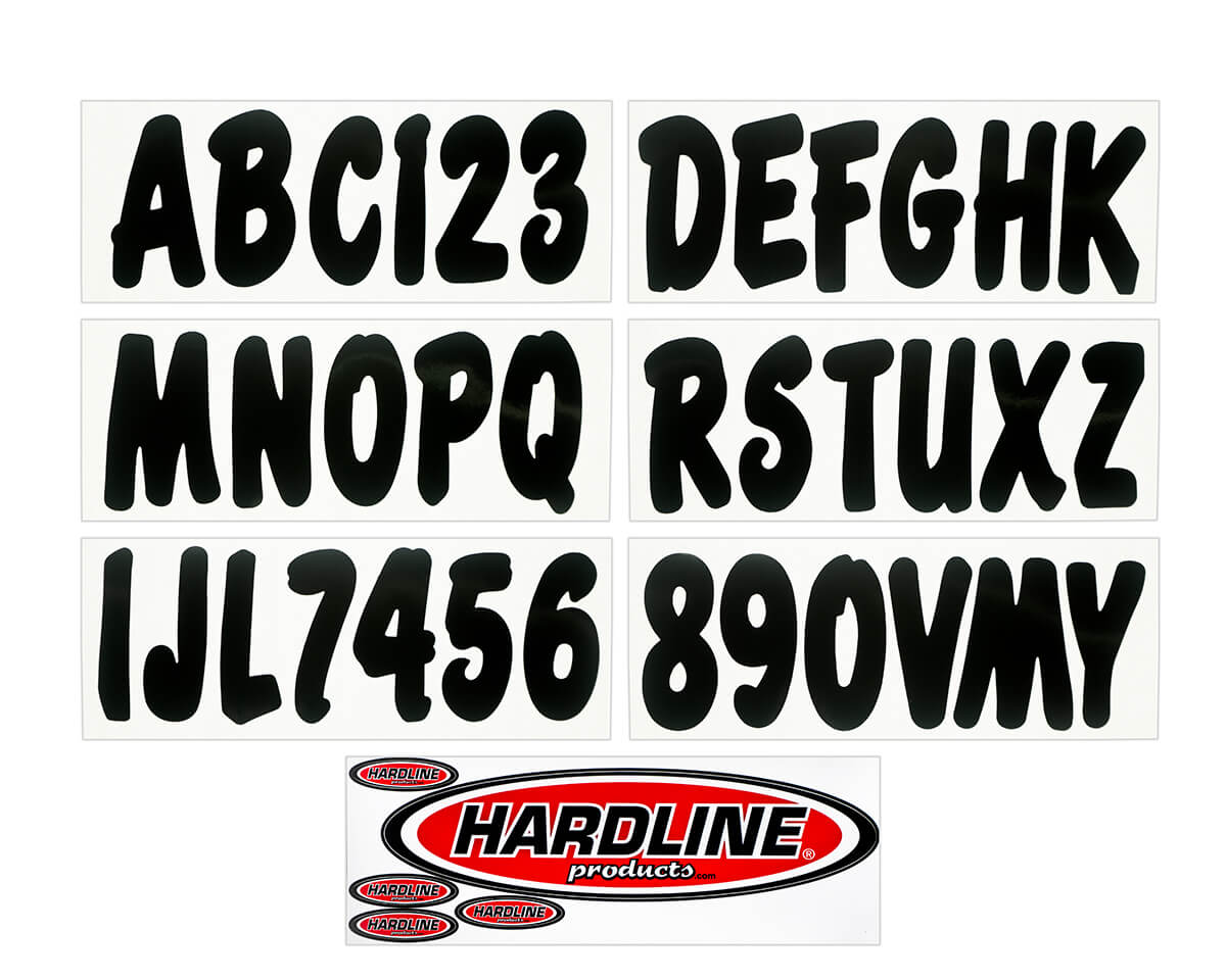 Hardline Products - 3" Boat Lettering Registration Kit - Series 200 - Black - BLK200EC