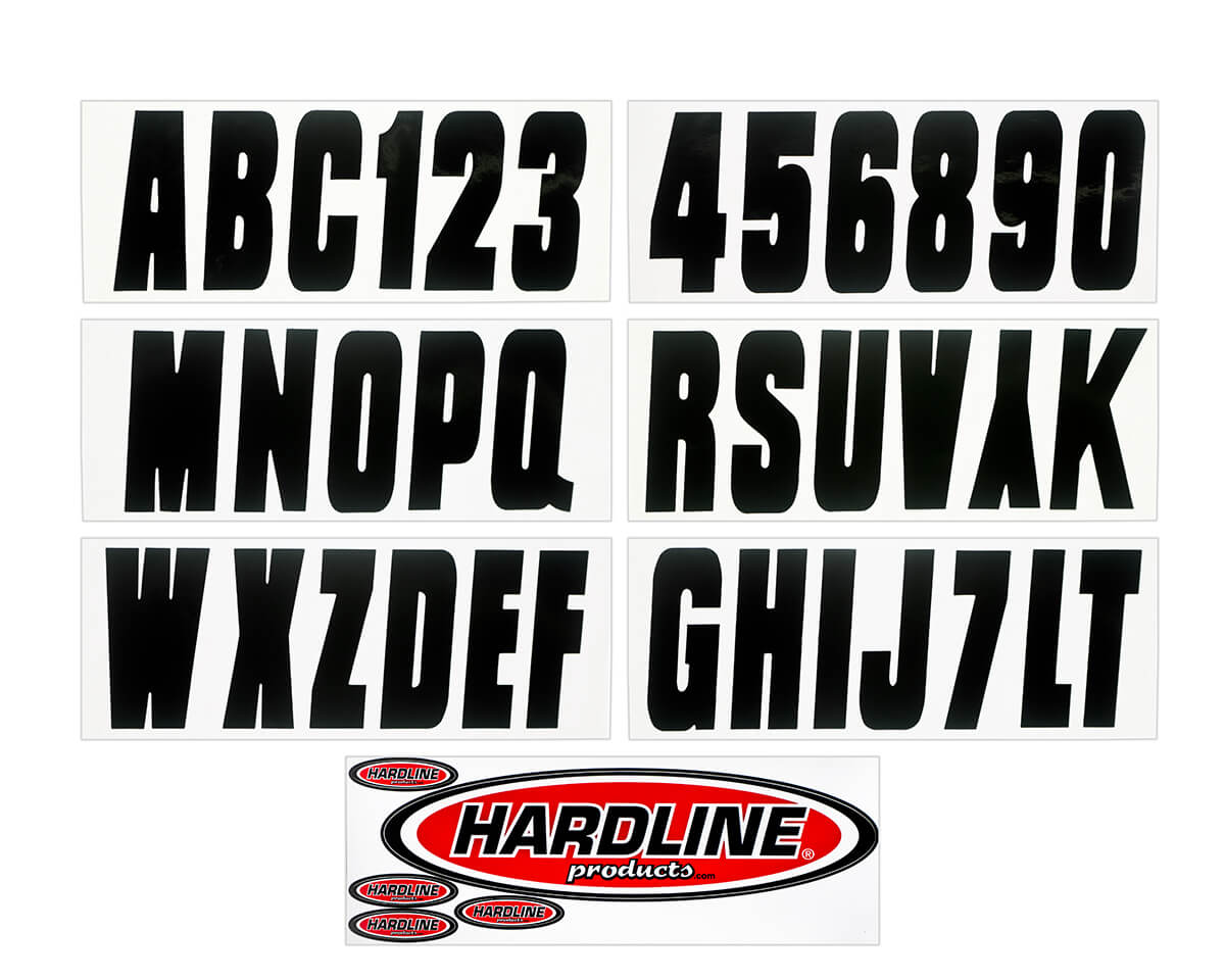 Hardline Products - 3" Boat Lettering Registration Kit - Series 350 - Black - BLK350EC