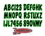 Hardline Products - 3" Boat Lettering Registration Kit - Series 200 - Black/Kiwi Green - BLKKI200