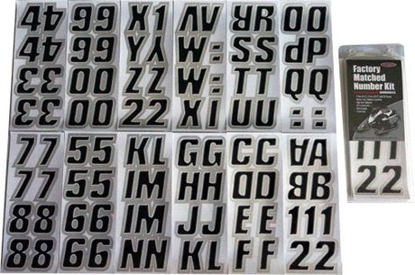 Hardline Products - 2" Snowmobile Lettering Registration Kit - Black/Silver - BLKSI500