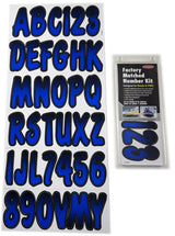 Hardline Products - 3" Boat Lettering Registration Kit - Series 200 - Blue Metallic/Black - BMBKG200