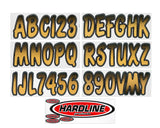 Hardline Products - 3" Boat Lettering Registration Kit - Series 200 - Brown/Black - BRBKG200