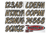 Hardline Products - 3" Boat Lettering Registration Kit - Series 400 - Brown/Black - BRBKG400