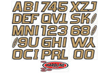 Hardline Products - 3" Boat Lettering Registration Kit - Series 700 - Beige/Black - BRBLK700