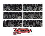 Hardline Products - 3" Boat Lettering Registration Kit - Series 200 - Chrome/Black - CHBKG200