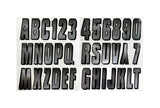 Hardline Products - 3" Boat Lettering Registration Kit - Series 300 - Chrome/Black - CHBKG300