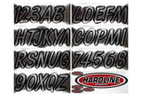 Hardline Products - 3" Boat Lettering Registration Kit - Series 400 - Chrome/Black - CHBKG400