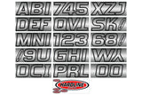 Hardline Products - 3" Boat Lettering Registration Kit - Series 700 - Chrome/Black - CHBLK700