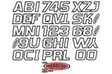 Hardline Products - 3" Boat Lettering Registration Kit - Series 700 - White/Black - WHBLK700