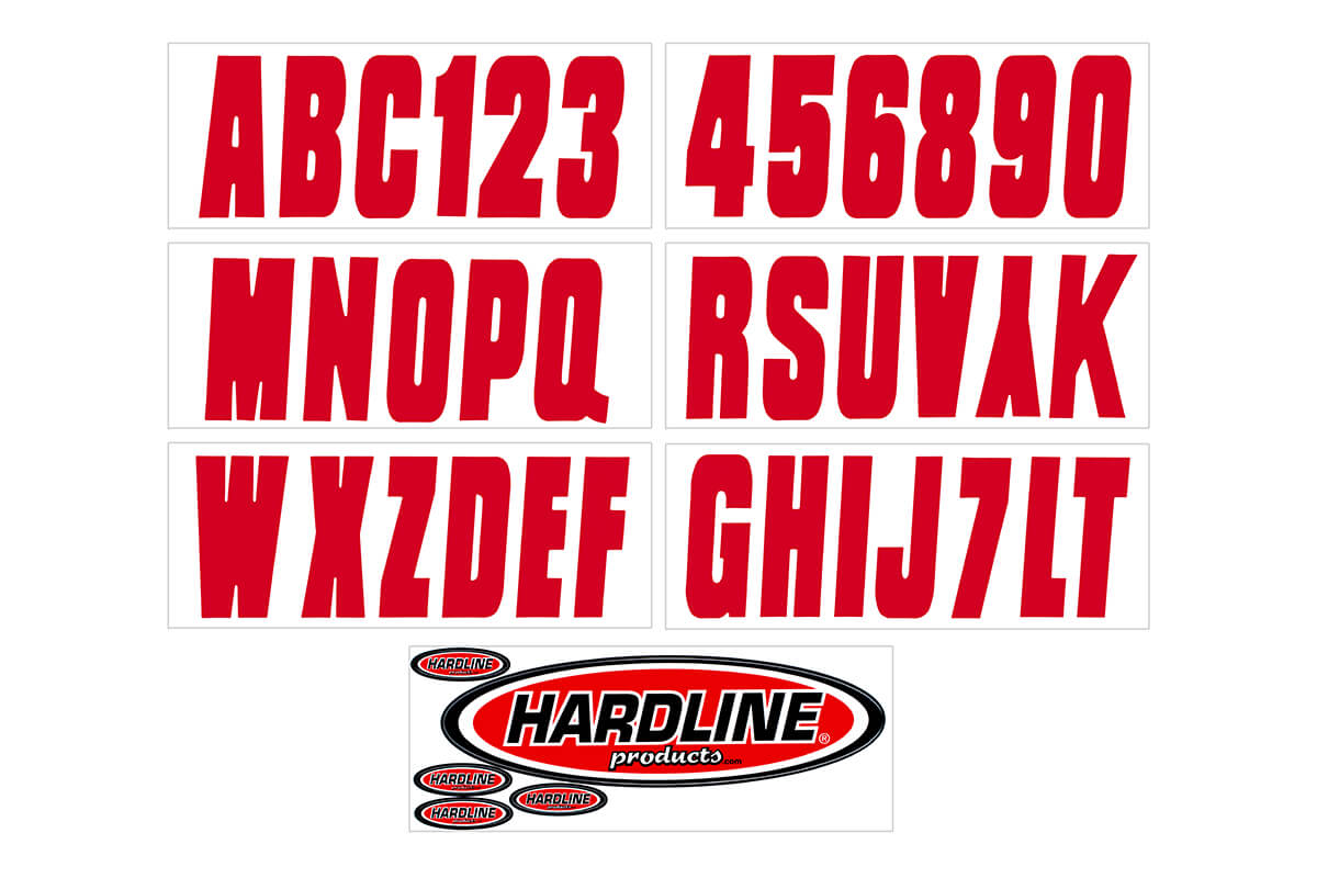 Hardline Products - 3" Boat Lettering Registration Kit - Series 350 - Red - RED350EC