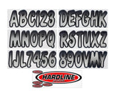 Hardline Products - 3" Boat Lettering Registration Kit - Series 200 - Silver/Black - SIBKG200