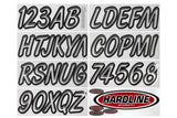 Hardline Products - 3" Boat Lettering Registration Kit - Series 400 - Silver/Black - SIBKG400