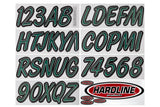 Hardline Products - 3" Boat Lettering Registration Kit - Series 400 - Forest Green/Black - TEBKG400