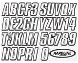 Hardline Products - 3" Boat Lettering Registration Kit - Series800 - White/Black - WHBLK800