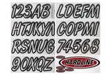 Hardline Products - 3" Boat Lettering Registration Kit - Series 400 - White/Black - WHBKG400