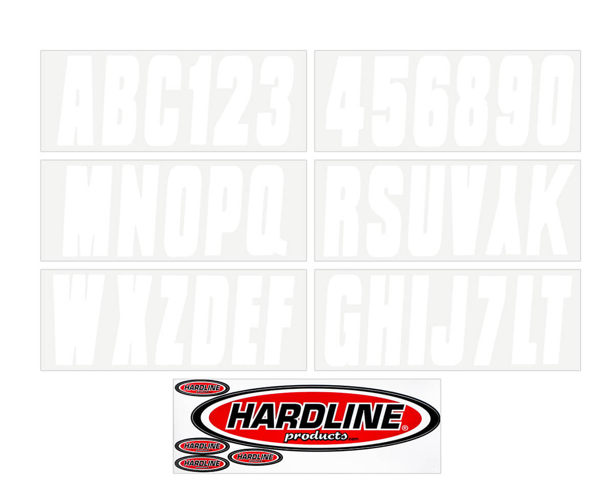 Hardline Products - 3" Boat Lettering Registration Kit - Series 350 - White - WHI350EC