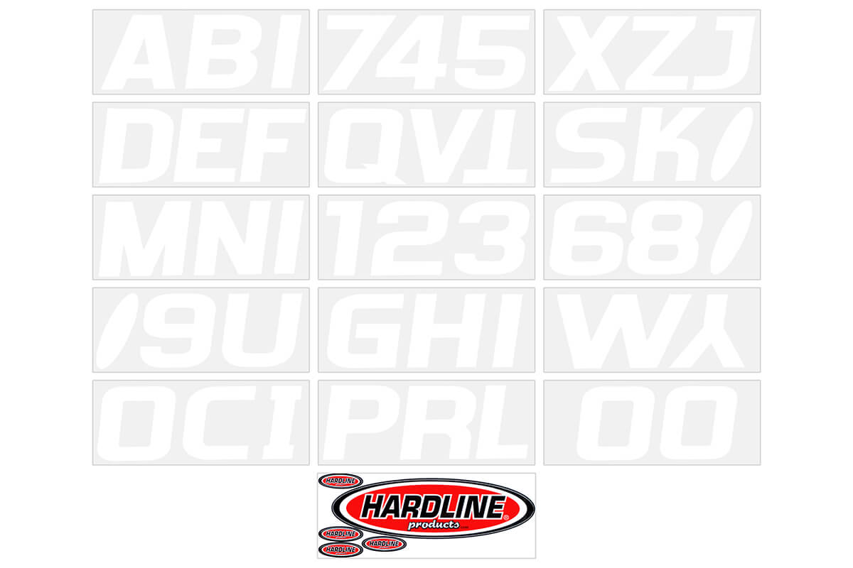 Hardline Products - 3" Boat Lettering Registration Kit - Series 700 - White - WHI700EC