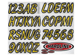 Hardline Products - 3" Boat Lettering Registration Kit - Series 400 - Yellow/Black - YEBKG400