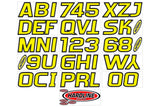 Hardline Products - 3" Boat Lettering Registration Kit - Series 700 - Yellow/Black - YEBLK700