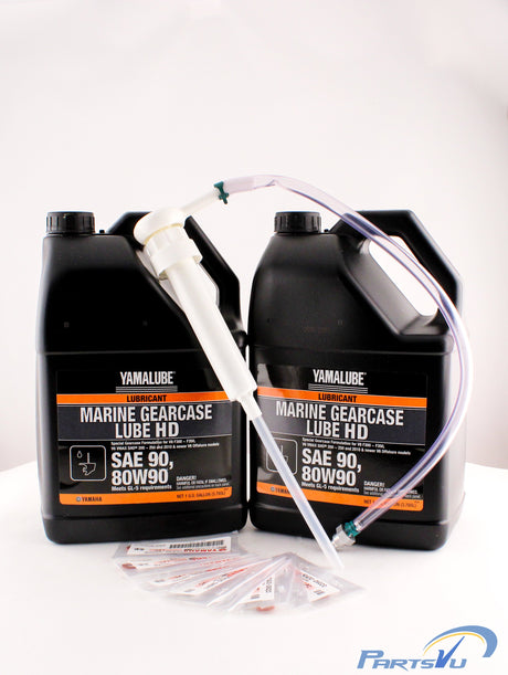 Yamaha Marine HD Gear Lube Oil Gallon, Pump, & Gaskets Kit Outboard ACC-GLUBE-HD-GL 90430-08003-00 (Supersedes 90430-08020-00) ACC-PUMP0-02-GL