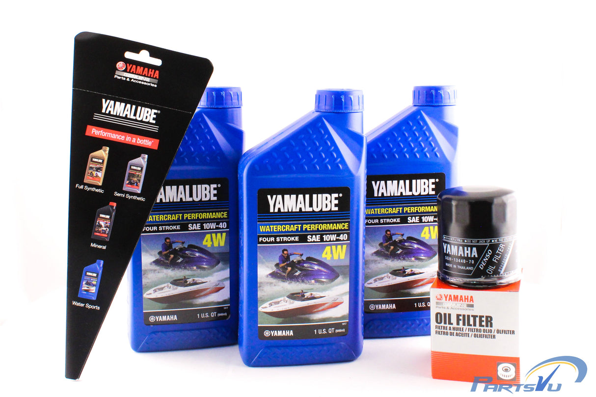 Yamaha Yamalube Boat PWC Waverunner Watercraft VX Sport Deluxe Cruiser VXR VXS V1 212 232 AR210 AR230 Oil Change Kit - LUB-10W40-WV-12 - 5GH-13440-71-00