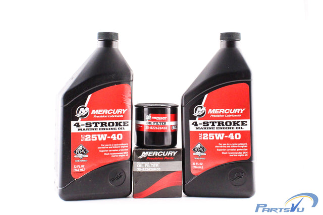 Mercury Marine 25 & 30 HP Four Stroke Outboard FC-W 25W-40 Oil Change Kit