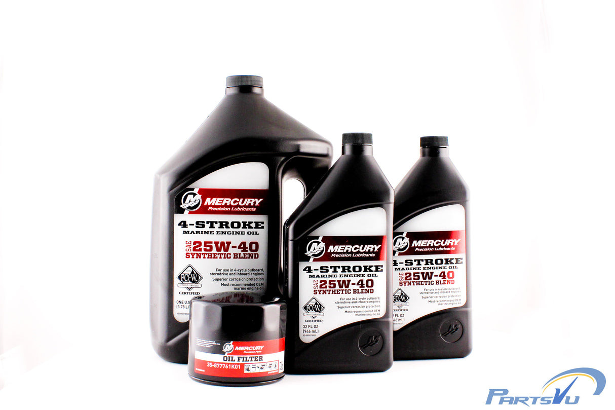 Mercury Marine 75 90 & 115 HP EFI Four Stroke Outboard FC-W 25W-40 Synthetic Blend Oil Change Kit