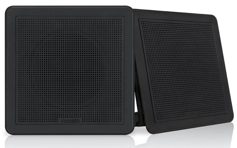 FUSION - FM-F77RB FM Series 7.7" Flush Mount Square Marine Speakers - Black Grill - 200W - 010-02300-11