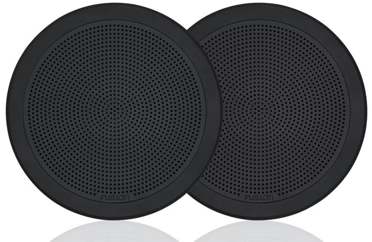 FUSION - FM-F77RB FM Series 7.7" Flush Mount Round Marine Speakers - Black Grill - 200W - 010-02300-01