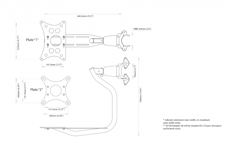 Scanstrut - LMM-1 Self Leveling Radar Mount - LMM-1