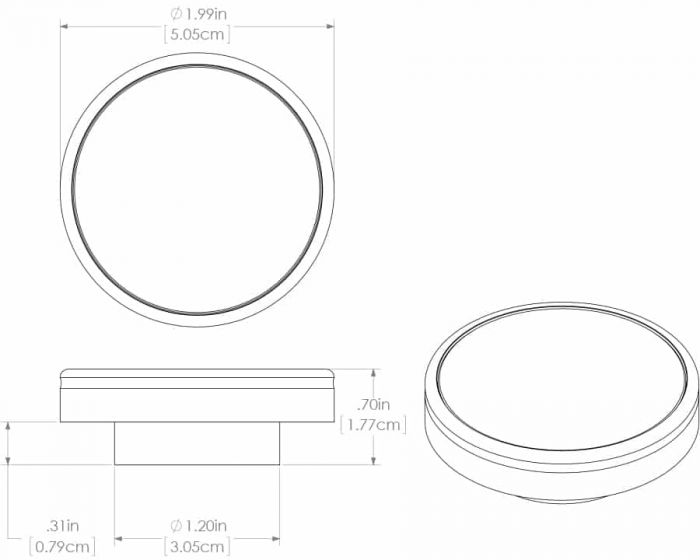 Lumitec - Halo Flush Mount LED Down Light - White Finish - White Non-Dimming - 112823