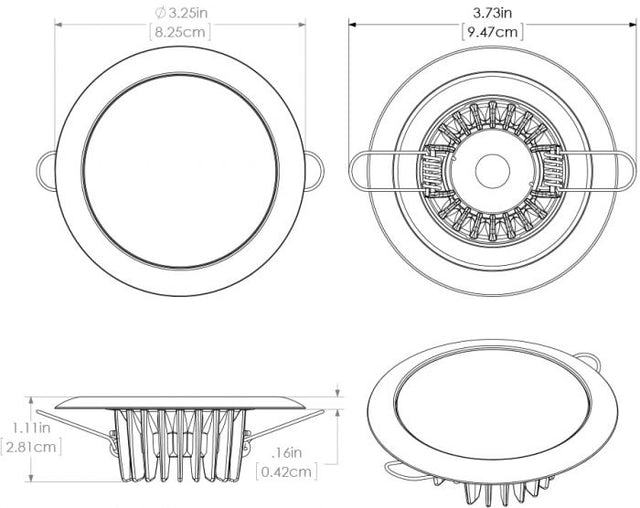 Lumitec - Mirage Flush Mount LED Down Light - Glass Finish/Polished SS Bezel - White Non-Dimming - 113113