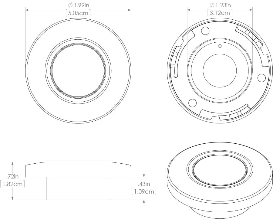 Lumitec - Orbit Flush Mount LED Down Light - White Finish - White Non-Dimming - 112523