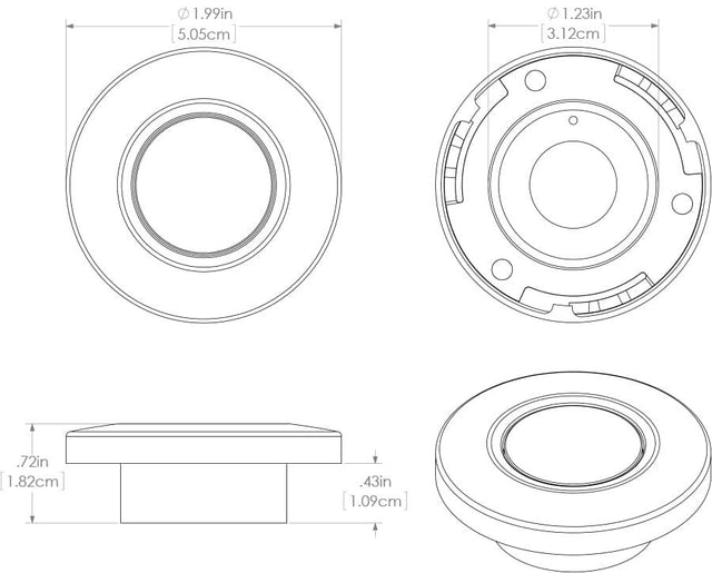 Lumitec - Orbit Flush Mount LED Down Light - White Finish - White Non-Dimming - 112523