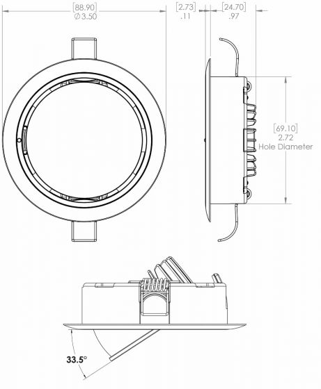 Lumitec - Mirage Positionable LED Down Light - Warm White Dimming - Hi CRI - White Bezel - 115129