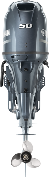 Yamaha F50LC Outboard - 20-Inch Shaft | Remote Control | Electric Start | Power Trim & Tilt | Gray