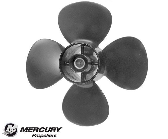 Mercury - Black Max Aluminum Kicker Propeller - 4-Blade - 9.9 HP Bigfoot / Command Thrust FourStroke (2005 and newer), 9.9 HP Pro Kicker (all years), 15 - 20 HP FourStroke (2008 and newer) - 10 Dia. - 7 Pitch - 48-812950A10