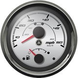 Yamaha - Combination Speedometer 50mph-Fuel Gauge Chrome Bezel Silver Face - N80-8350S-50-00