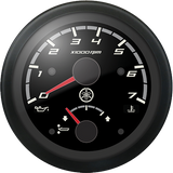 Yamaha - Combination Tachometer-Trim Gauge Chrome Bezel Black Face | N80-8350T-20-00