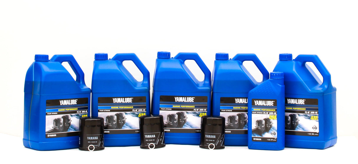 Yamaha F225 F250 F300 4.2L V6 20W-40 Triple Engine Oil Change Kit