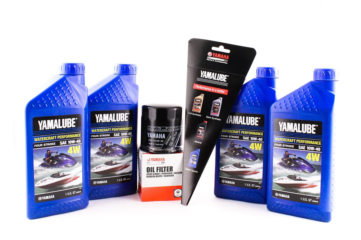 Yamaha Yamalube Boat PWC Waverunner Watercraft II FX HO SHO SVHO FZR FZS VX VXR VXS 190 212 242 AR190 AR192 Oil Change Kit - LUB-10W40-WV-12 - 69J-13440-04-00