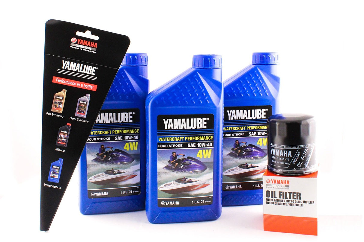 Yamaha Yamalube Boat PWC Waverunner Watercraft VX Sport Deluxe Cruiser VXR VXS V1 212 232 AR210 AR230 Oil Change Kit - LUB-10W40-WV-12 - 5GH-13440-71-00