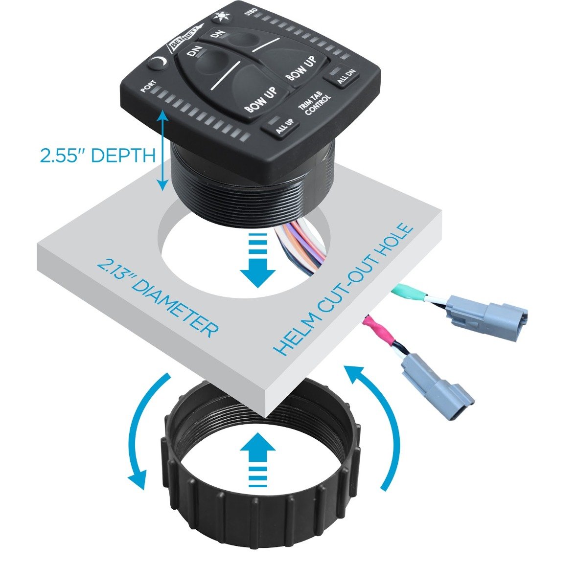 Bennett Trim Tabs - Integrated Helm Control for Hydraulic Systems - OBI9000H