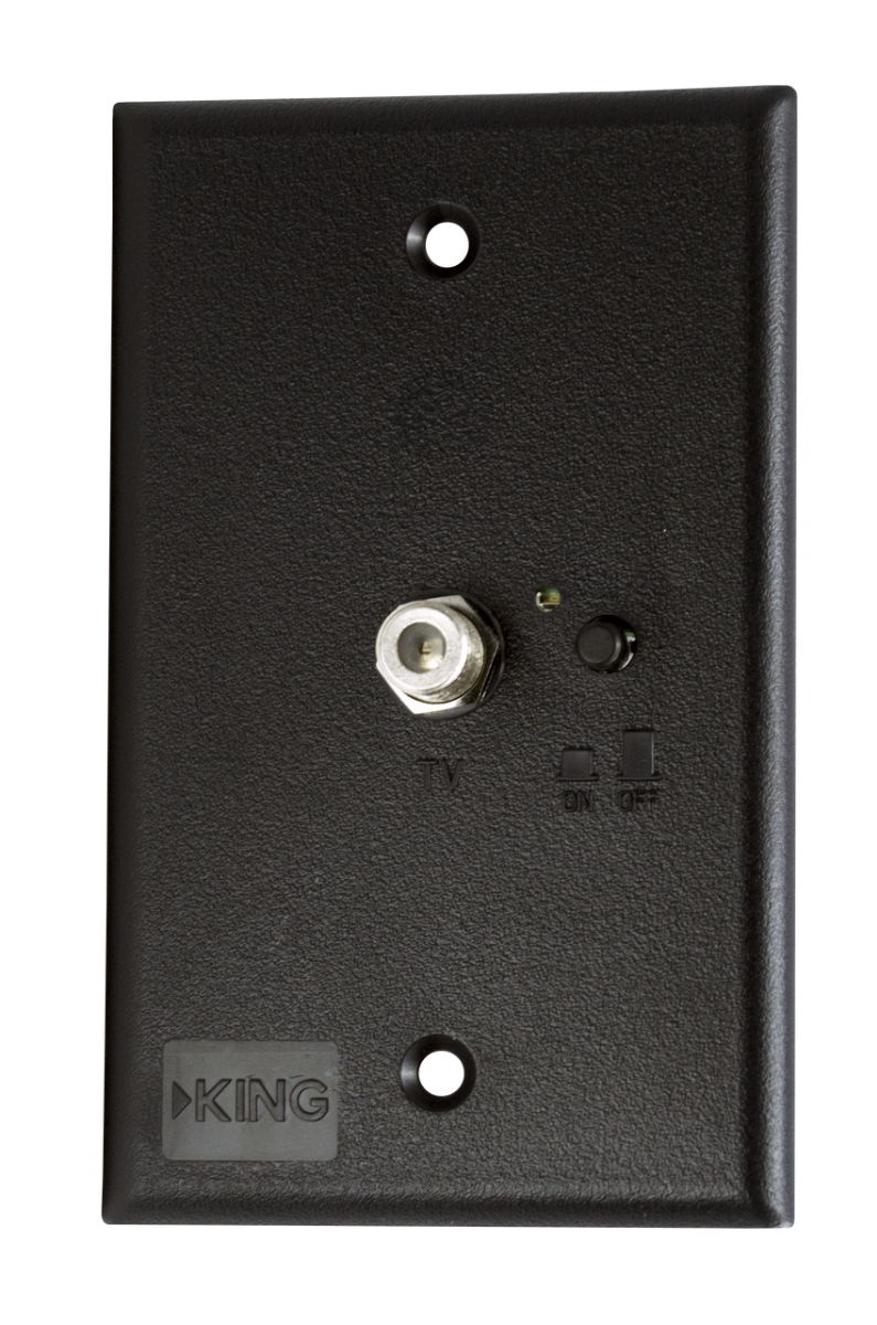 KING - Jack PB1001 TV Antenna Power Injector Switch Plate - Black - PB1001