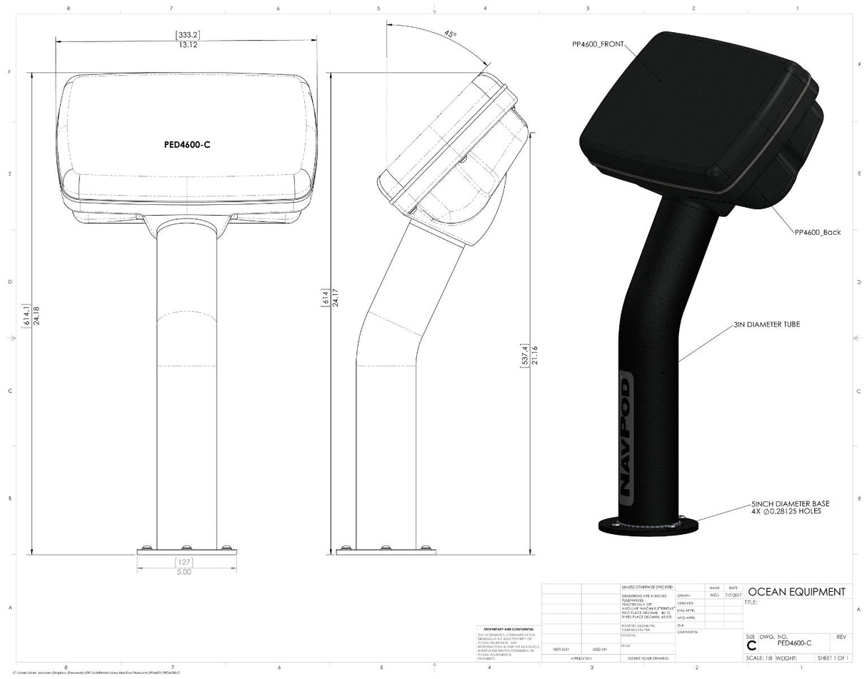 NavPod - PedestalPod Pre-Cut f/Simrad NSS9/BG Zeus2 9 - Carbon Black - PED4600-04-C