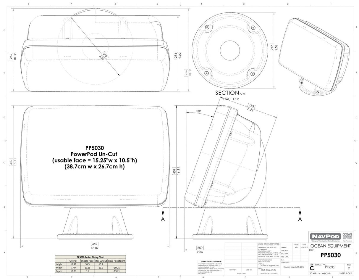 NavPod - PP5034 PowerPod Precut f/Garmin GPSMAP 7012 & 7212 - PP5034