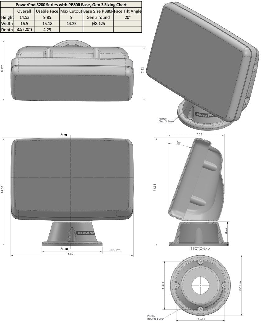 NavPod - PowerPod Pre-Cut f/Garmin 7412, 7412xsv, 7612 & 7612xsv - PP5200-12