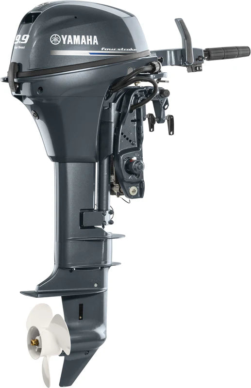 Yamaha T9.9XWHB Outboard - 25-Inch Shaft | Tiller Handle | Manual Start | High Thrust | Gray