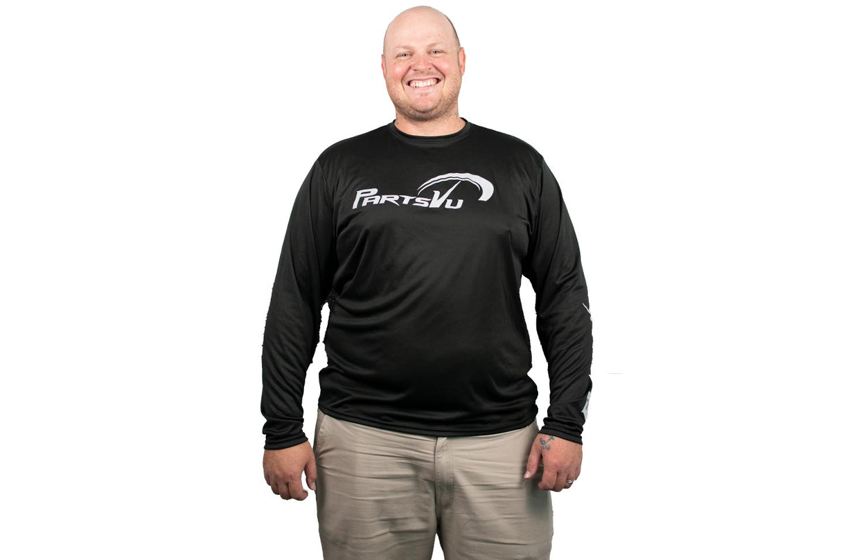 PartsVu - Long Sleeve Performance Shirt - Black - Medium